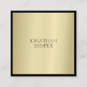 プロフェッショナルグラマー金ゴールドエレガントミニマリスト スクエア名刺 (正面)
