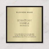 プロフェッショナルグラマー金ゴールドエレガントミニマリスト スクエア名刺 (裏面)