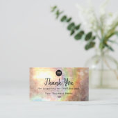 プロフェッショナルグランジパステルベージュハートありがとう 名刺 (スタンド正面)