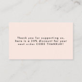 プロフェッショナルグランジパステルベージュハートありがとう 名刺 (裏面)