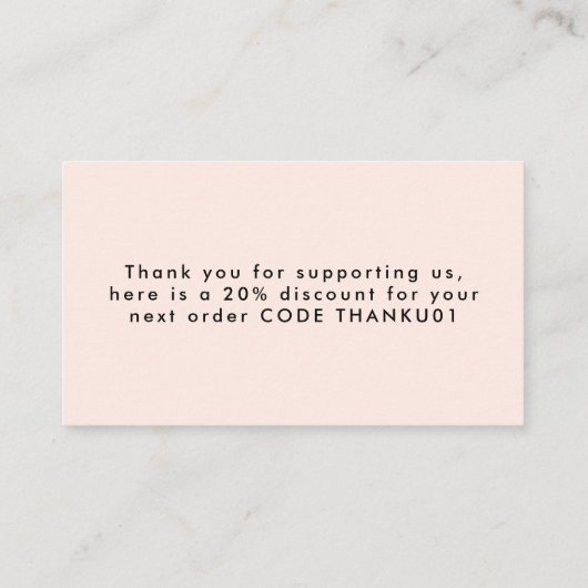 プロフェッショナルグランジパステルベージュハートありがとう 名刺 (裏面)