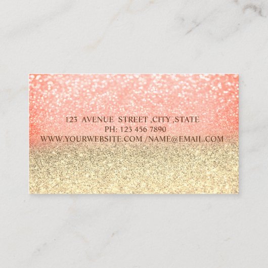 プロフェッショナルグリッターグラデーションフレームロータス 名刺 (裏面)