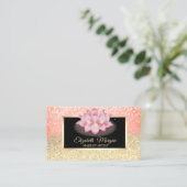 プロフェッショナルグリッターグラデーションフレームロータス 名刺 (スタンド正面)