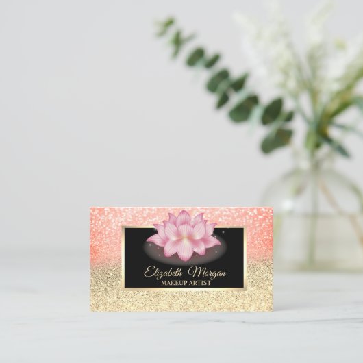 プロフェッショナルグリッターグラデーションフレームロータス 名刺 (スタンド正面)