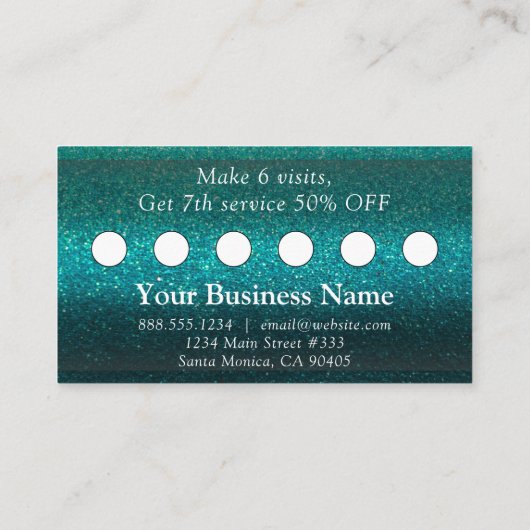 プロフェッショナルグリッタートレンディーモダンエレガントサロンA 予約カード (裏面)