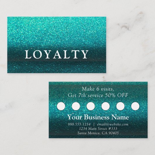 プロフェッショナルグリッタートレンディーモダンエレガントサロンA 予約カード (正面/裏面)