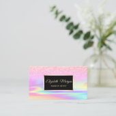 プロフェッショナルグリッターホログラフィックフレーム《写真》ぼけ味 名刺 (スタンド正面)