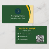 プロフェッショナルグリーンおよびイエロー名刺 名刺 (正面/裏面)