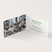 プロフェッショナルグリーンとホワイトの2枚の写真 名刺 (内部)