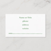 プロフェッショナルグリーンアーガイル名刺 名刺 (裏面)