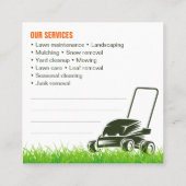 プロフェッショナルグリーンオレンジローンケア造園モー スクエア名刺 (裏面)