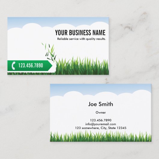 プロフェッショナルグリーングラス造園名刺 名刺 (正面/裏面)