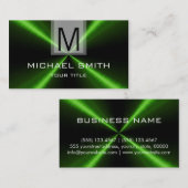 プロフェッショナルグリーンステンレス鋼モノグラム 名刺 (正面/裏面)