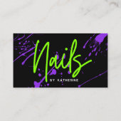 プロフェッショナルグリーンネオンパープル爪、 ネイルネイルサロン ロイヤリティカード (裏面)