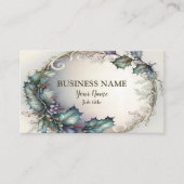 プロフェッショナルグリーンパープル葉エレガント素朴の数 名刺 (正面)