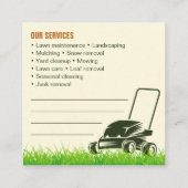 プロフェッショナルグリーンビーゲローンケア造園モウ スクエア名刺 (裏面)