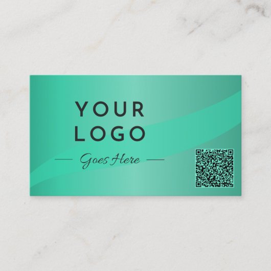 プロフェッショナルグリーンフォトQRコードモダン 名刺 (正面)