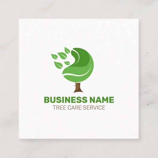 プロフェッショナルグリーンブラウンツリーサービスLAWNCAREモウ スクエア名刺 (裏面)