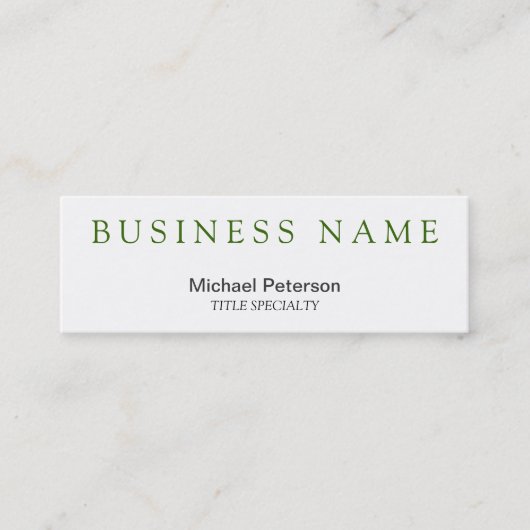 プロフェッショナルグリーンホワイトスキニー名刺 スキニー名刺 (正面)