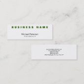 プロフェッショナルグリーンホワイトスキニー名刺 スキニー名刺 (正面/裏面)