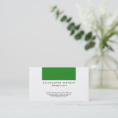 プロフェッショナルグリーンホワイトミニマモダンリストデザイン 名刺 (スタンド正面)