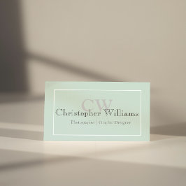 プロフェッショナルグリーンミニマリスト名刺 名刺