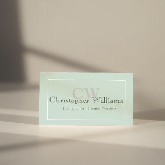 プロフェッショナルグリーンミニマリスト名刺 名刺