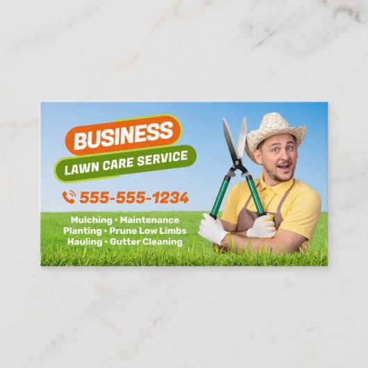 プロフェッショナルグリーンローンラ気にンスケープモーイング 名刺 (正面)