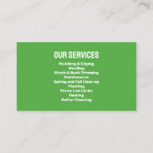 プロフェッショナルグリーンロ気にーン、造園サービス 名刺 (裏面)