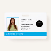 プロフェッショナルグリーン会社ロゴ従業員の写真ID バッジ (正面)