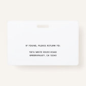 プロフェッショナルグリーン会社ロゴ従業員の写真ID バッジ (裏面)