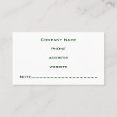 プロフェッショナルグリーン名刺 名刺 (裏面)