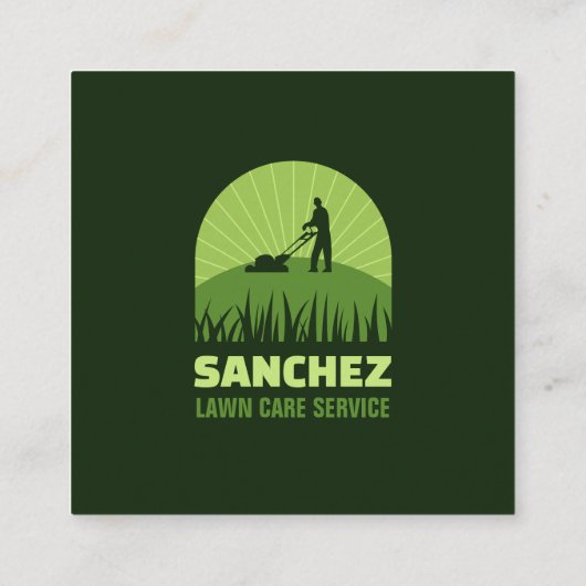 プロフェッショナルグリーン芝気に生作草刈 スクエア名刺 (裏面)