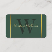 プロフェッショナルグリーン金ゴールドミニマルエレガントリスト 名刺 (正面)