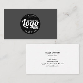 プロフェッショナルグレイのロゴ付き名刺 名刺