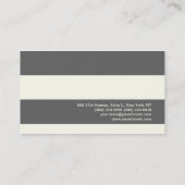 プロフェッショナルグレイアイボリーストライプトレンディースタイル 名刺 (裏面)