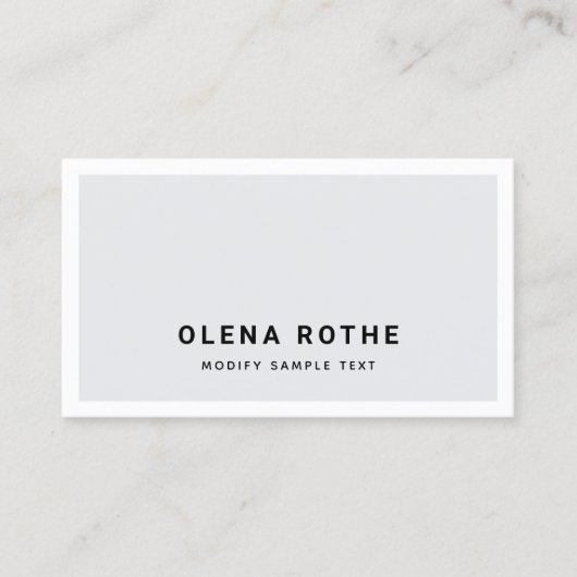 プロフェッショナルグレイシンプルホワイトボーダー コーリングカード (正面)