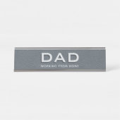 プロフェッショナルグレイフェイクレザーデスク名プレート デスクネームプレート (正面)