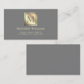 プロフェッショナルグレイ及び光金ゴールドモノグラム 名刺 (正面/裏面)