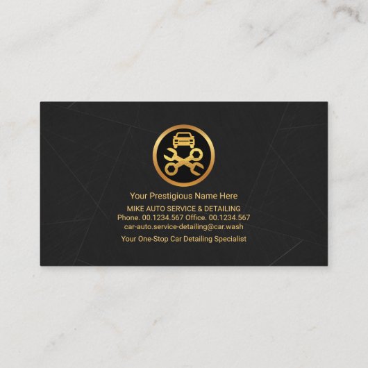プロフェッショナルグレイ大理石グランジ自動車 名刺 (裏面)