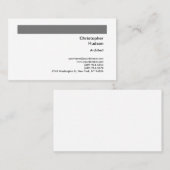 プロフェッショナルグレイ白シンプル平野の建築家 名刺 (正面/裏面)