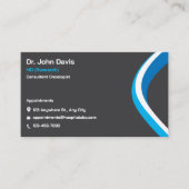 プロフェッショナルグレーとブルーのミニマモダンリスト 名刺 (正面)