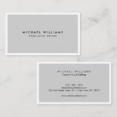 プロフェッショナルグレーとホワイト名刺 名刺 (正面/裏面)