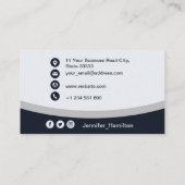 プロフェッショナルグレーによるロゴQRコードの追加 名刺 (裏面)