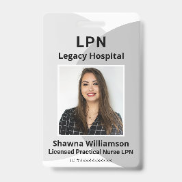 プロフェッショナルグレーの従業員IDバッジ(バーコード) バッジ