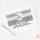 プロフェッショナルグレーウッドグレインハンドマン建築 長方形シール (封筒)