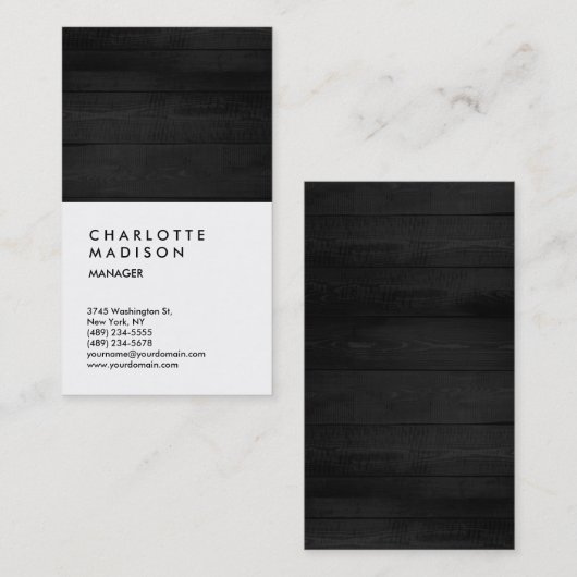 プロフェッショナルグレーウッドホワイトトレンディーコンサルタント 名刺 (正面/裏面)