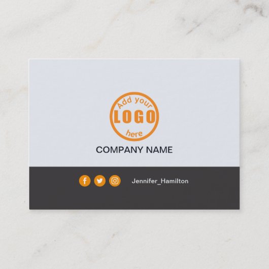 プロフェッショナルグレーオレンジあなたのロゴQRコードを追加 名刺 (裏面)