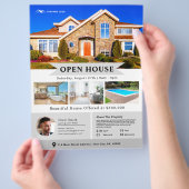 プロフェッショナルグレーオープンハウス実在エステートフライヤー チラシ (手)