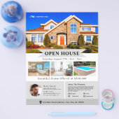 プロフェッショナルグレーオープンハウス実在エステートフライヤー チラシ (シングル)